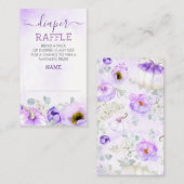 ソフトパープルカボチャ秋おむつラッフルチケット エンクロージャーカード (正面/裏面)