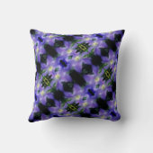ソフトパープルクレマチスフラワー抽象芸術 クッション (裏面)