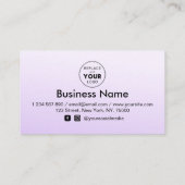 ソフトパープルグラデーション追加ロゴ割引ミニマルガーリー ロイヤリティカード (裏面)