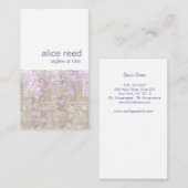 ソフトパープルシルバーシークイン美しいスタイリスト 名刺 (正面/裏面)