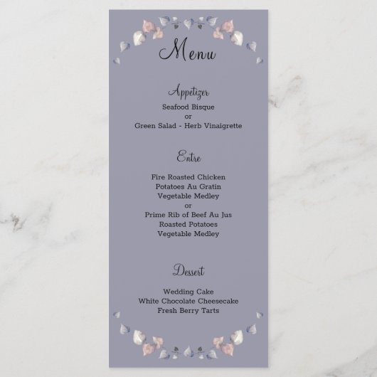 ソフトパープルスコティッシュヘザー結婚ズ メニュー (裏面)