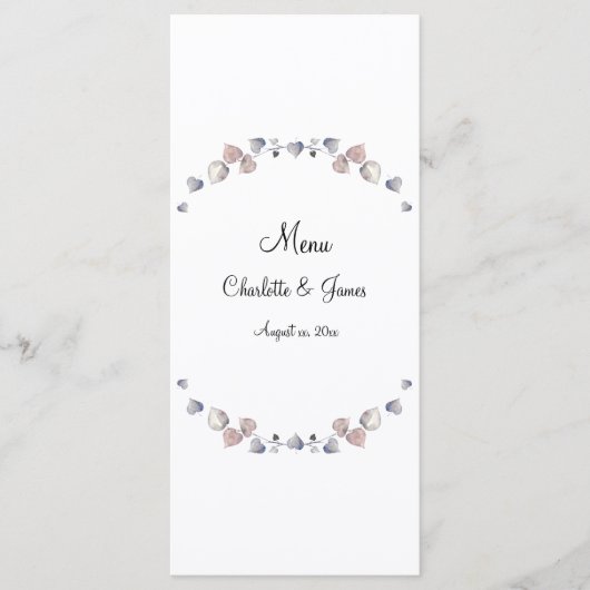 ソフトパープルスコティッシュヘザー結婚ズ メニュー (正面)