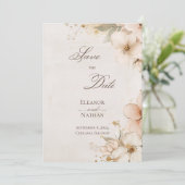 ソフトパープルバラと洗練された日付を保存 招待状 (スタンド正面)