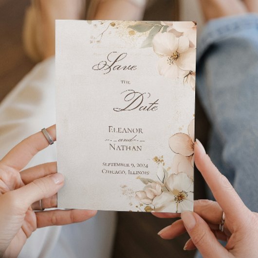 ソフトパープルバラと洗練された日付を保存 招待状