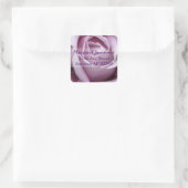 ソフトパープルバラ結婚差出人住所ラベル スクエアシール (バッグ)