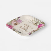 ソフトパープルピンク水彩フローラ40歳の誕生日 ペーパープレート (傾斜あり)