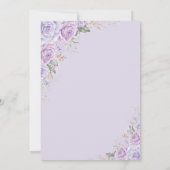 ソフトパープルフローラクインセアニラ15誕生日 招待状 (裏面)
