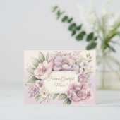 ソフトパープルフローラマザーズデイカード ポストカード (スタンド正面)