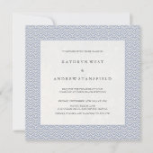 ソフトパープルブルースモールウェーブエレガントビーチ結婚式 招待状 (正面)