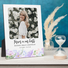 ソフトパープルペタルズ フォーエバー イン アワ ハーツ フォトプラーク