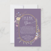 ソフトパープルボホワイルドフラワーベビーシャワー サンキューカード (正面)
