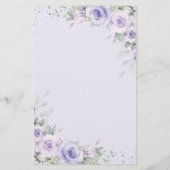 ソフトパープルラベンダーフローラグリーンメニューシート チラシ (裏面)