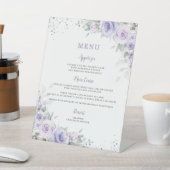ソフトパープルラベンダーフローラ緑メニュー 台座サイン (インサイチュ)