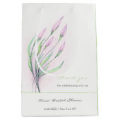 ソフトパープルリリーブライダルシャワー ミディアムペーパーバッグ (正面)