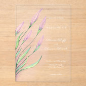 ソフトパープルリリー結婚ズ アクリル招待状 (正面)