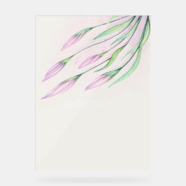 ソフトパープルリリー結婚ズ・ウェルカム アクリルサイン