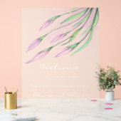 ソフトパープルリリー結婚ズ・ウェルカム アクリルサイン (ウェディング)