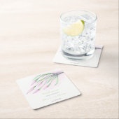 ソフトパープルリリー結婚ズ・ウェルカム スクエアペーパーコースター (インサイチュ)