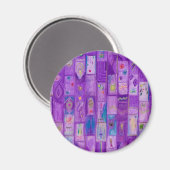 ソフトパープルレンガ磁石 マグネット (正面/裏面)