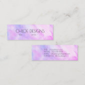 ソフトパープル絵を描ズ抽象芸術水彩つるラベル スキニー名刺 (正面/裏面)
