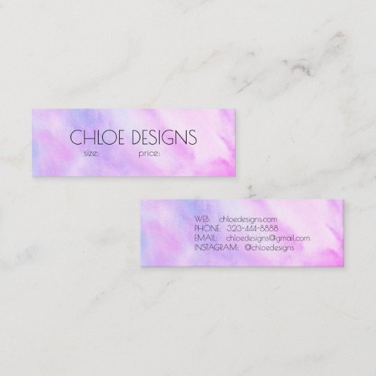 ソフトパープル絵を描ズ抽象芸術水彩つるラベル スキニー名刺 (正面/裏面)