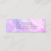 ソフトパープル絵を描ズ抽象芸術水彩つるラベル スキニー名刺 (裏面)