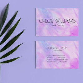 ソフトパープル絵画ブルーの抽象芸術水色 名刺