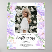 ソフトパープル花びら共有お気に入りのあなたのメモリポスト ポスター (正面)