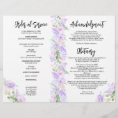 ソフトパープル花びら折葬式プログラム チラシ (裏面)