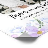 ソフトパープル花びら永遠に私たちのハート ポスター (角)