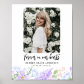 ソフトパープル花びら永遠に私たちのハート ポスター (正面)