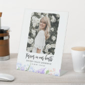 ソフトパープル花びら永遠に私たちのハート 台座サイン (インサイチュ)