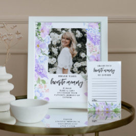 ソフトパープル花びら葬儀共有メモリ記号 アドバイスカード