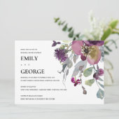 ソフトパープル薄紫フローラリハーサルディナー招待状 サンキューカード (スタンド正面)