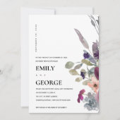 ソフトパープル薄紫フローラ私たちは結び目招待状 サンキューカード (正面)