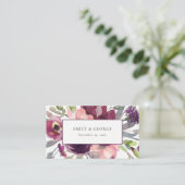 ソフトパープル薄紫水カラーフローラ結婚スのウェブサイト 名刺 (スタンド正面)