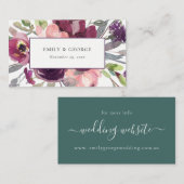 ソフトパープル薄紫水カラーフローラ結婚スのウェブサイト 名刺 (正面/裏面)