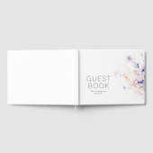 ソフトパープル赤面花ミニマル結婚リスト ゲストブック (全面)
