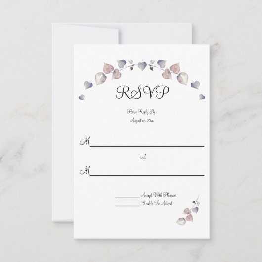 ソフトパープル、スコティッシュヘザー結婚ズ 出欠カード (正面)