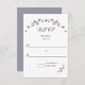 ソフトパープル、スコティッシュヘザー結婚ズ 出欠カード (正面/裏面)