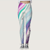 ソフトパープル&ピンクスワールプリントレギンス レギンス (正面)