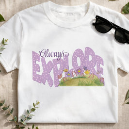 ソフトパープル ファンシーガーデン エクスプロア Tシャツ