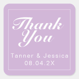 ソフトパープル&ホワイトモダンミニマリスト スクエアシール