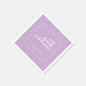 ソフトパープル&ホワイトモダンミニマ結婚リスト スタンダードカクテルナプキン (角)
