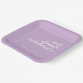 ソフトパープル&ホワイトモダンミニマ結婚リスト ペーパープレート (傾斜あり)