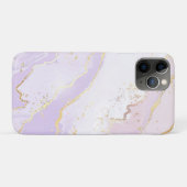 ソフトパープル 水彩 ゴールドスプラッシュ エレガント Case-Mate iPhoneケース (裏面(横))