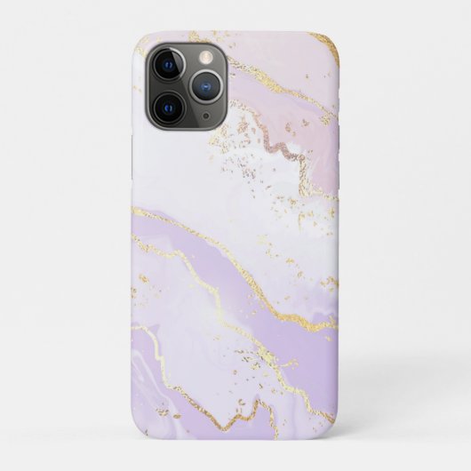 ソフトパープル 水彩 ゴールドスプラッシュ エレガント Case-Mate iPhoneケース (裏)
