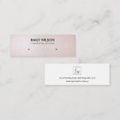 ソフトパール赤面ピンクスタッドイヤリング表示ロゴ スキニー名刺 (正面/裏面)