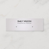 ソフトパール銀白スタッドイヤリング表示ロゴ スキニー名刺 (正面)