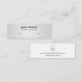 ソフトパール銀白スタッドイヤリング表示ロゴ スキニー名刺 (正面/裏面)